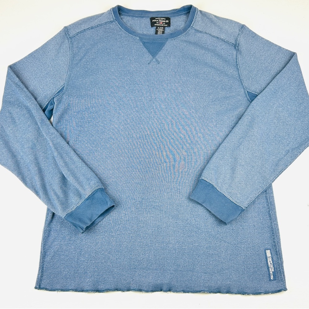 Polo Jeans Company Men’s waffle knit long sleeve shirt size XL Blue
